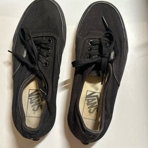 Vans Shoes Women's 6.5 Off The Wall Black Casual Tie Loafers Minimalist Low Top